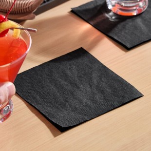 Choice Black 2-Ply Customizable Beverage / Cocktail Napkin - 1,000/Case Choice Black 2-Ply Customizable Beverage / Cocktail Napkin - 1,000/Case