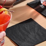 Choice Black 2-Ply Customizable Beverage / Cocktail Napkin - 1,000/Case