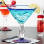 Libbey 92306 Aruba 15 oz. Customizable Martini Glass with Cobalt Blue Rim and Base - 12/Case