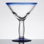 Libbey 92306 Aruba 15 oz. Customizable Martini Glass with Cobalt Blue Rim and Base - 12/Case
