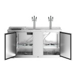 Avantco UDD-3-CT-S-6 Stainless Steel Kegerator / Beer Dispenser with (2) Triple Tap Tower and Club Top - (3) 1/2 Keg Capacity