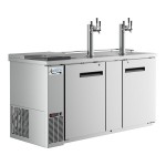 Avantco UDD-3-CT-S-6 Stainless Steel Kegerator / Beer Dispenser with (2) Triple Tap Tower and Club Top - (3) 1/2 Keg Capacity