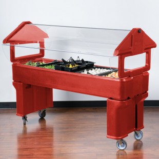 Carlisle 660605 Red 6' Six Star Open Base Portable Food / Salad Bar Carlisle 660605 Red 6' Six Star Open Base Portable Food / Salad Bar