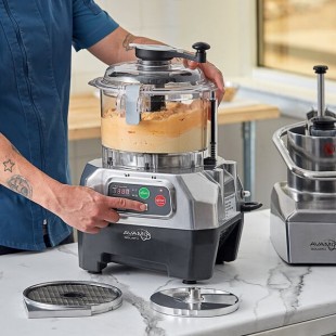 AvaMix Goliath Dice Combination Food Processor with 5 Qt. Clear Plastic Bowl, Continuous Feed, and 4 Discs - 2 hp AvaMix Goliath Dice Combination Food Processor with 5 Qt. Clear Plastic Bowl, Continuous Feed, and 4 Discs - 2 hp