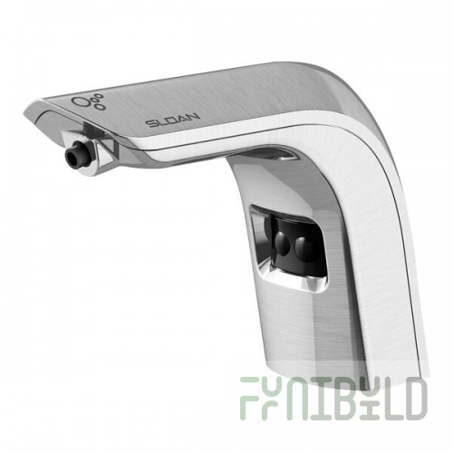 Sloan 3346164 Brushed Stainless Steel Battery-Powered Deck Mount Sensor Foam Soap Dispenser