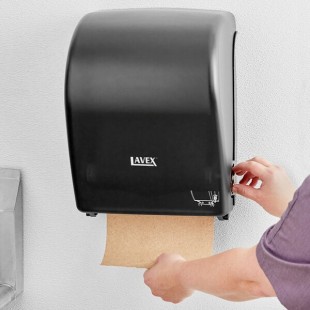 Lavex Translucent Black Auto-Cut Hands Free Paper Towel Dispenser Lavex Translucent Black Auto-Cut Hands Free Paper Towel Dispenser