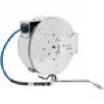 T&S B-7142-C10 50' Enclosed Stainless Steel Hose Reel with EB-2322 Extended Spray Wand