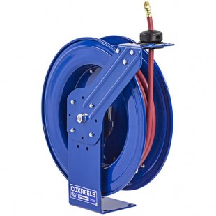Coxreels MP-N-450 Spring Rewind Heavy-Duty Air, Water, and Oil Hose Reel with (1) Medium Pressure 1/2