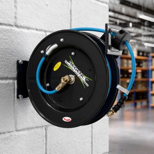 Regency Open Powder-Coated Steel Air / Water Hose Reel with 30' x 1/4 Regency Open Powder-Coated Steel Air / Water Hose Reel with 30' x 1/4
