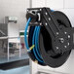 Regency Open Powder-Coated Steel Air / Water Hose Reel with 30' x 1/4