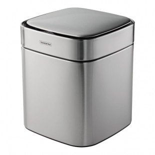 Tramontina 81200/014DS 2 Gallon Stainless Steel Square Wastebasket with Automatic Lid Tramontina 81200/014DS 2 Gallon Stainless Steel Square Wastebasket with Automatic Lid