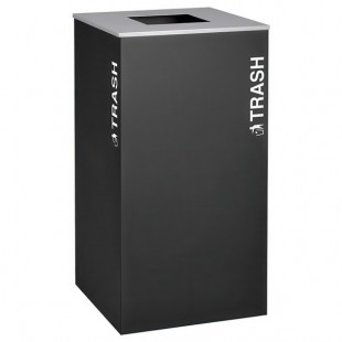 Ex-Cell Kaiser RC-KD36-T BLX Kaleidoscope XL Series Black Texture 36 Gallon Customizable Square Trash Receptacle Ex-Cell Kaiser RC-KD36-T BLX Kaleidoscope XL Series Black Texture 36 Gallon Customizable Square Trash Receptacle