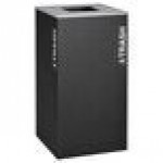Ex-Cell Kaiser RC-KD36-T BLX Kaleidoscope XL Series Black Texture 36 Gallon Customizable Square Trash Receptacle