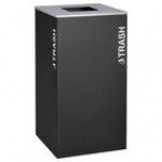 Ex-Cell Kaiser RC-KD36-T BLX Kaleidoscope XL Series Black Texture 36 Gallon Customizable Square Trash Receptacle