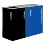 Ex-Cell Kaiser RC-KD36-T BLX Kaleidoscope XL Series Black Texture 36 Gallon Customizable Square Trash Receptacle