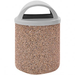 Wausau Tile TF1165 42 Gallon Concrete Round Trash Can with Plastic Dome Lid Wausau Tile TF1165 42 Gallon Concrete Round Trash Can with Plastic Dome Lid