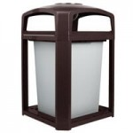 Rubbermaid® FG397500SBLE Landmark Series Classic Container Sable Square Polycarbonate Dome Top Frame with FG395900 Rigid Plastic Liner 50 Gallon Rubbermaid® FG397500SBLE Landmark Series Classic Container Sable Square Polycarbonate Dome Top Frame with FG395900 Rigid Plastic Liner 50 Gallon