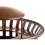 Lancaster Table & Seating 36 Gallon Heavy-Duty Round Brown Steel Slatted Outdoor Trash Can with Rain Bonnet Lid Lancaster Table & Seating 36 Gallon Heavy-Duty Round Brown Steel Slatted Outdoor Trash Can with Rain Bonnet Lid