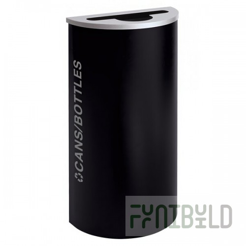 Ex-Cell Kaiser RC-KDHR-C BT-PBG Black Tie Kaleidoscope Pebble Black Gloss Half Round 8 Gallon Cans / Bottles Receptacle