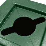 Commercial Zone 746353 Polytec 42 Gallon Forest Green Square Recycling Bin with Mixed Recycling Slot Commercial Zone 746353 Polytec 42 Gallon Forest Green Square Recycling Bin with Mixed Recycling Slot