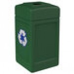 Commercial Zone 746353 Polytec 42 Gallon Forest Green Square Recycling Bin with Mixed Recycling Slot Commercial Zone 746353 Polytec 42 Gallon Forest Green Square Recycling Bin with Mixed Recycling Slot