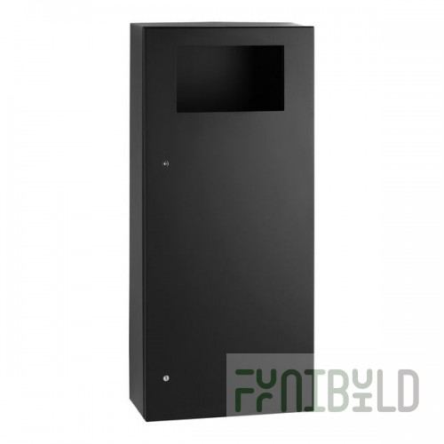 Bobrick B-35649.MBLK TrimLineSeries 12 Gallon Surface-Mounted Mount Trash Can with Matte Black Finish