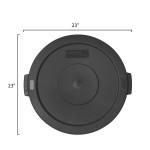 Carlisle 84102103 Bronco 20 Gallon Black Flat Round Trash Can Lid Carlisle 84102103 Bronco 20 Gallon Black Flat Round Trash Can Lid