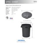 Continental 3202GY Huskee 32 Gallon Gray Round Dome Trash Can Lid Continental 3202GY Huskee 32 Gallon Gray Round Dome Trash Can Lid