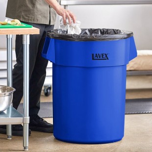 Lavex 55 Gallon Blue Round Commercial Trash Can Lavex 55 Gallon Blue Round Commercial Trash Can