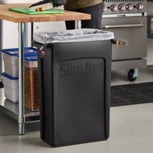 Rubbermaid® FG354060BLA 92 Qt. / 23 Gallon Slim Jim Black Rectangular Trash Can Rubbermaid® FG354060BLA 92 Qt. / 23 Gallon Slim Jim Black Rectangular Trash Can