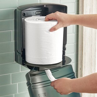 Lavex 2-Ply White Center Pull Economy Paper Towel Roll, 500 Sheets / Roll - 6/Case