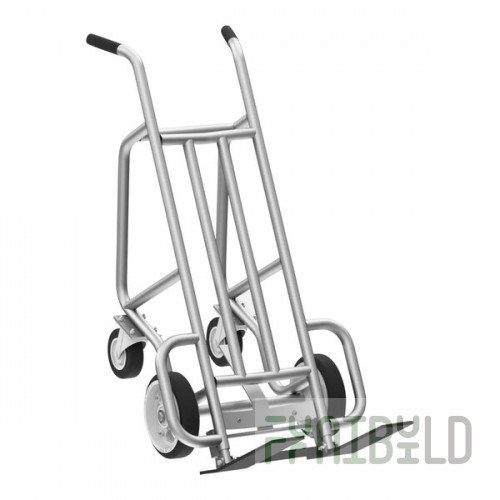 Valley Craft 1,000 lb. Aluminum Deep Frame 4-Wheel Pallet Truck with 2 Rubber Wheels and 2 Swivel Casters F84802A9
