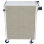 Lakeside 610BS 3 Shelf Standard Duty Stainless Steel Utility Cart with Enclosed Base and Beige Suede Finish - 16 1/2 Lakeside 610BS 3 Shelf Standard Duty Stainless Steel Utility Cart with Enclosed Base and Beige Suede Finish - 16 1/2