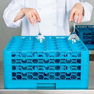 Carlisle RW30-214 OptiClean NeWave 30 Compartment Glass Rack with 3 Extenders Carlisle RW30-214 OptiClean NeWave 30 Compartment Glass Rack with 3 Extenders