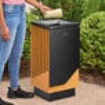 Lancaster Table & Seating 13 Gallon Steel / Wood Composite Square Decorative Outdoor Trash Can Lancaster Table & Seating 13 Gallon Steel / Wood Composite Square Decorative Outdoor Trash Can