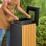 Lancaster Table & Seating 13 Gallon Steel / Wood Composite Square Decorative Outdoor Trash Can Lancaster Table & Seating 13 Gallon Steel / Wood Composite Square Decorative Outdoor Trash Can