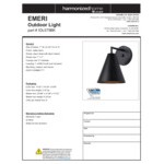 Canarm Emeri Matte Black Outdoor Wall Light - 120V, 60W
