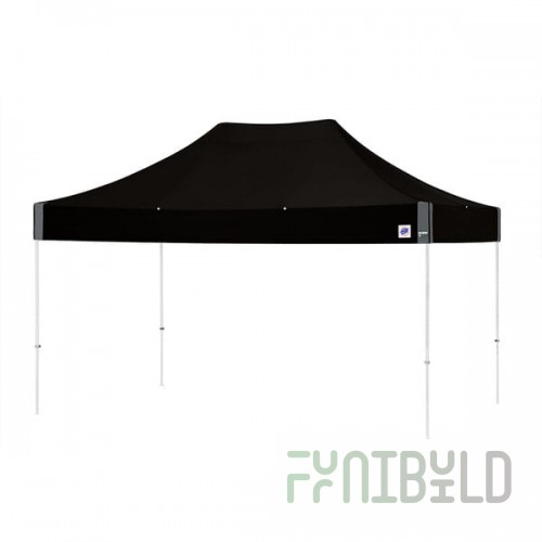 E-Z Up EC3STL15KFWHTBK Eclipse Instant Shelter 10' x 15' Black Canopy with White Frame