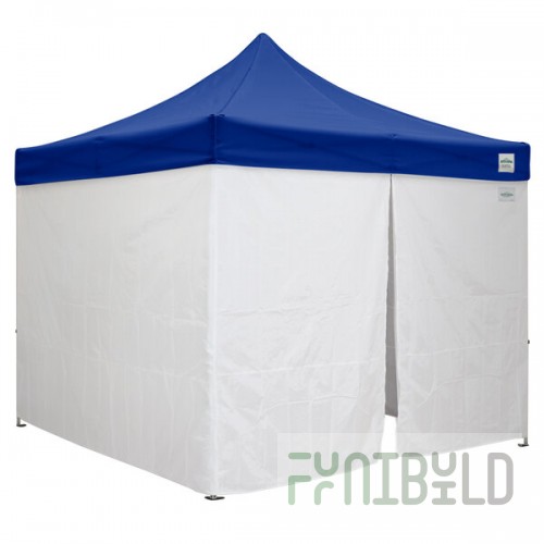 Caravan Canopy 21003105020 Aluma 10' x 10' Blue Heavy-Duty Commercial Grade Instant Canopy Deluxe Kit with Side Walls