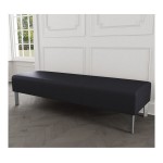 Lesro Luxe Lounge Series Patriot Plus Black Vinyl 3-Seat Bench with Steel Legs Lesro Luxe Lounge Series Patriot Plus Black Vinyl 3-Seat Bench with Steel Legs