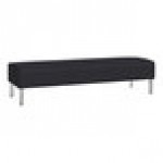 Lesro Luxe Lounge Series Patriot Plus Black Vinyl 3-Seat Bench with Steel Legs Lesro Luxe Lounge Series Patriot Plus Black Vinyl 3-Seat Bench with Steel Legs