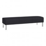 Lesro Luxe Lounge Series Patriot Plus Black Vinyl 3-Seat Bench with Steel Legs Lesro Luxe Lounge Series Patriot Plus Black Vinyl 3-Seat Bench with Steel Legs