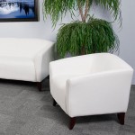 Flash Furniture 111-1-WH-GG Hercules Imperial White Leather Chair with Wooden Feet
