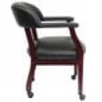 Boss B9545-BK Black Vinyl Captain's Chair with Casters
