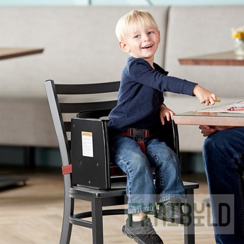 Lancaster Table & Seating Unassembled Wooden Booster Seat with Black Finish