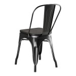Lancaster Table & Seating Alloy Distressed Onyx Black Indoor Cafe Chair with Black Wood Seat Lancaster Table & Seating Alloy Distressed Onyx Black Indoor Cafe Chair with Black Wood Seat