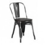 Lancaster Table & Seating Alloy Distressed Onyx Black Indoor Cafe Chair with Black Wood Seat Lancaster Table & Seating Alloy Distressed Onyx Black Indoor Cafe Chair with Black Wood Seat