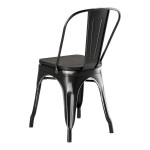 Lancaster Table & Seating Alloy Distressed Onyx Black Indoor Cafe Chair with Black Wood Seat Lancaster Table & Seating Alloy Distressed Onyx Black Indoor Cafe Chair with Black Wood Seat