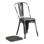 Lancaster Table & Seating Alloy Distressed Onyx Black Indoor Cafe Chair with Black Wood Seat Lancaster Table & Seating Alloy Distressed Onyx Black Indoor Cafe Chair with Black Wood Seat