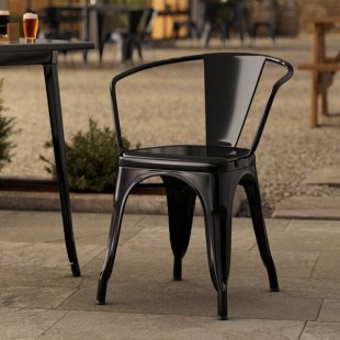 Lancaster Table & Seating Alloy Onyx Black Outdoor Arm Chair Lancaster Table & Seating Alloy Onyx Black Outdoor Arm Chair